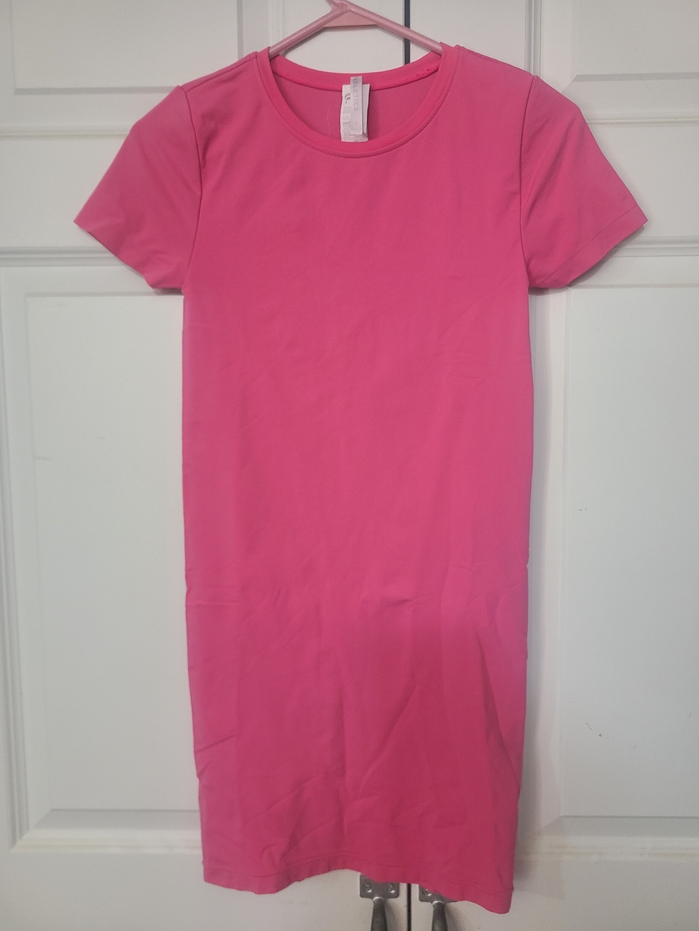 Fabletics Hot Pink Seamless Short Sleeve Dress Athletic Mini Dress - Size Small